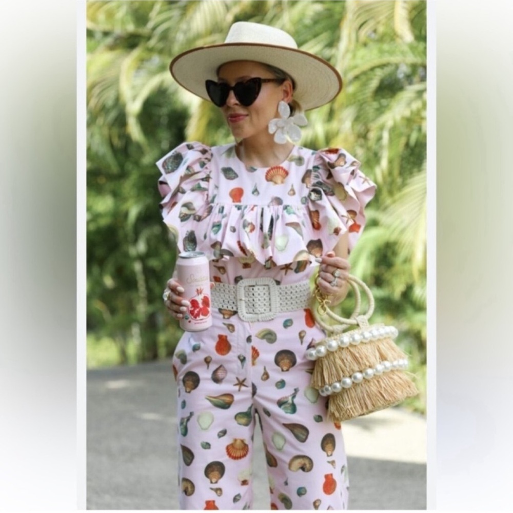 ANTONIO MELANI Pink Seashell Print Set